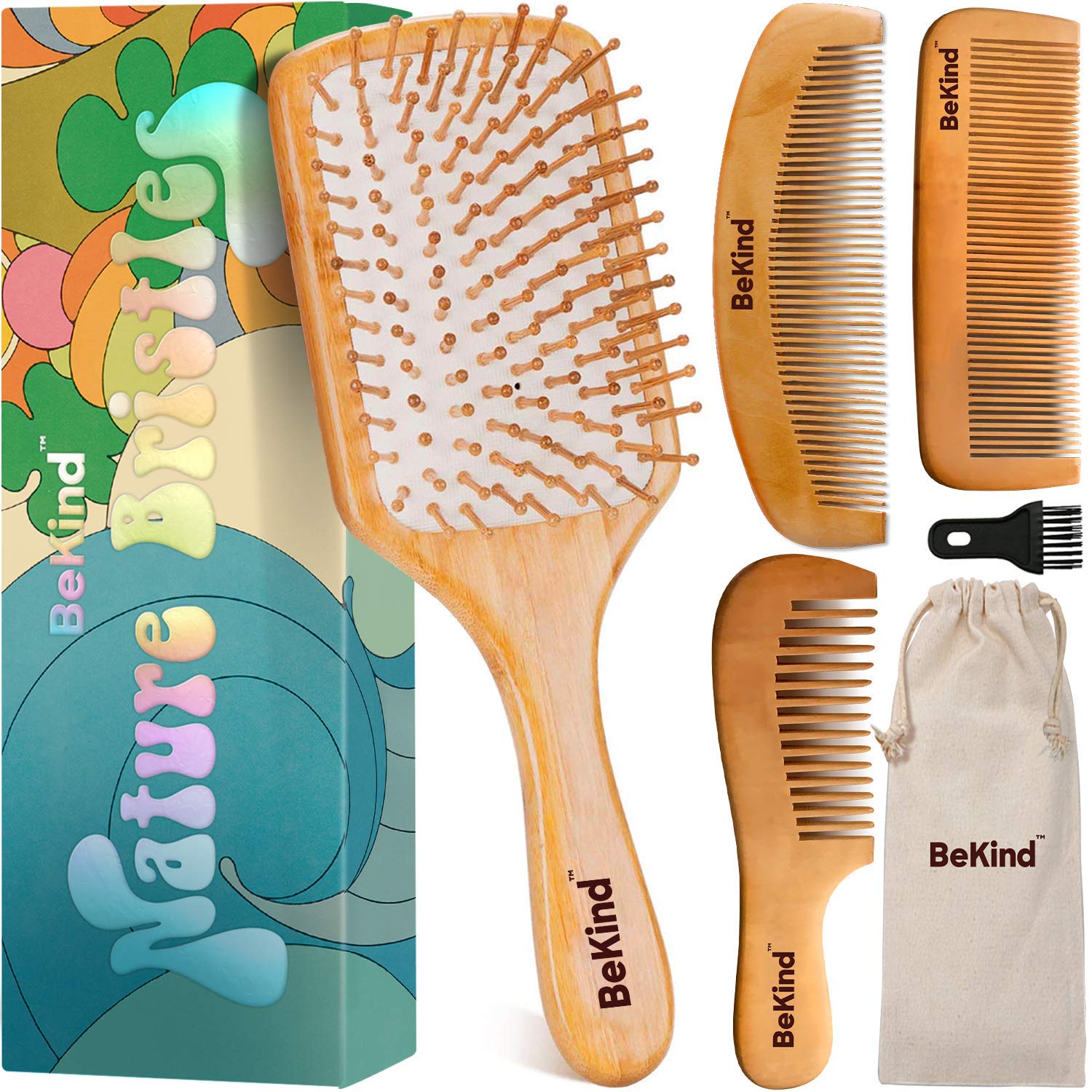 157596 Green Sprouts Natural Bristles Wooden Baby Brush & Wood Comb Set 
